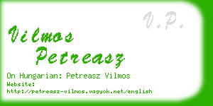 vilmos petreasz business card